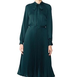 Tara Jarmon Teal Pleated Dress